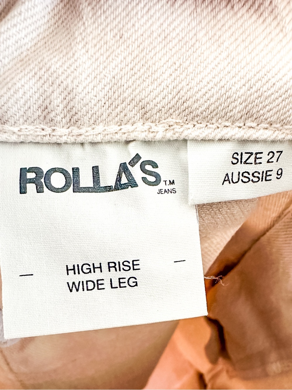 Rolla’s Sailor High-Rise Wide-Leg Jeans Light Beige Women’s - Size 27 - Picture 5 of 14